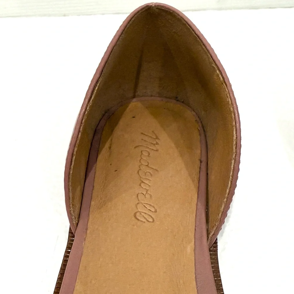 Madewell The Kinsley d'Orsay Flat Shoes in Woven Leather Women Size 8 Pink Nude - Picture 4 of 9